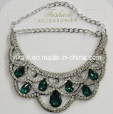 Lady Fashion Jewelry Green Waterdrop Glass Crystal Collar Necklace (JE0196-green)