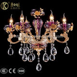 Luxury Zinc Alloy and Red Glass Chandelier Light