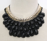 Handmade Bead Crystal Fashion Costume Alloy Pendant Necklace Jewelry (JE0001)
