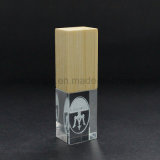 Wooden Cap Crystal USB Flash Drive with Your 3D Logo (UL-C003)