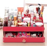 New Style DIY Super-Large Fine Cosmetic Box with Crystal Handle