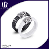 Xc017 Black and White Faceted Ceramic Finger Rings