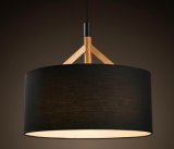 Wood Deco Pendant Lamp with Fabrci Shade (WHP-4188)