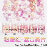 Pink Honey Colorful Set Hexagon Sheet Nail Art Decorations Paillette Glitter (EG04)