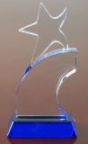 New Design Star Crystal Trophy on Blue Base