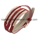 Red PU Leather Big Cuff Bracelet Bangle