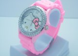 Plastic Case Japan Movement Waterproof Contracted Crystal Girl Watches