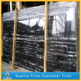 China Cheap Polished Silver Dragon Black Marble for Flooring Tiles