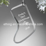 Personalized Stocking Glass Christmas Tree Ornaments for Souvenir Gift