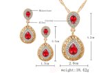 Charm Crystal Water Drop Pendant Bijoux Femme Jewelry Set