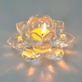 Clear Lotus Crystal Glass Candle Holders for Religious