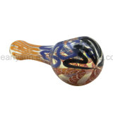 White Switchbacks Bowl Orange Combination of Printing Spoon Hand Pipe (ES-HP-225)