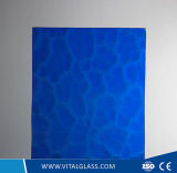 3-6mm Blue Ripple Patterned Glass/Diamond Figured Glass with Ce&ISO9001