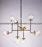 Metal Chandelier with Colored or Clear Glass (WHG-652)