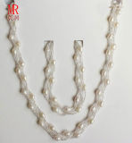 6-7mm Rice Shape Fresh Water Pearl Necklace Bracelet Set
