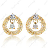 Fashion Jewelry Handmade Round Hoop Crystal Stud Earrings