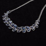 3 Color Leaves Crystal Choker Statement Necklace for Women