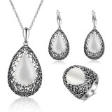 China Wholesale Gold Design Women Ring Necklace Crystal Jewelry Set