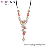 Necklace-00560 Xuping Vintage Crystals From Swarovski Wholesale Fashion Leather Necklace Jewelry
