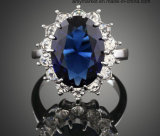 Fashion Luxury Crystal Rings Dark Blue Crystal White Ring J01800