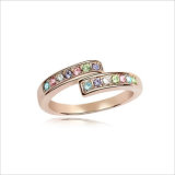 VAGULA Colorful Rhinestone Fashion Gold Jewelry Ring
