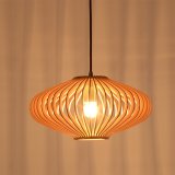 Chinese Style Modern Restaurant Wooden Cage  Pendant  Lamp