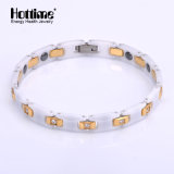 Stainless Steel and Ceramic Link Bracelet for Lady with Crystal