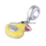 Children Yellow Enamel Duck Charm for Bracelets