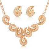 Gold Plated Necklace Earrings African Women Wedding Jewelry Set