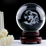 Customized Clear Crystal Sphere Ball with 3D Laser Engraving