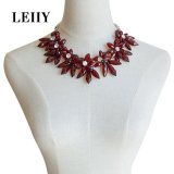 Red Acrylic Crystal Big Flower Choker Necklaces for Women