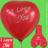 Inflatable Natural Latex Love Shape Balloon with Printing Design 