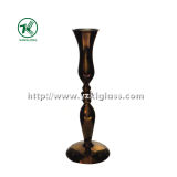 Single Post Glass Candle Holder for Home Decoration (8.5*23.5)