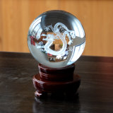 Clear Crystal Ball with Dragon Laser Inside