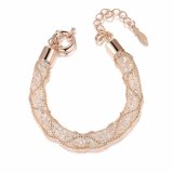 Whosale Rhinestone Jewelry Crystal Mesh Alloy Custom Charm Bracelet