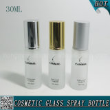 30ml Empty Frosted Cosmetic Glass Lotion Pump Bottle with Aluminum Cap