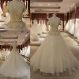 Heavy Beading Pearls off Shoulder Ball Gown Bridal Wedding Dress
