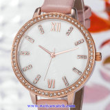 OEM Leather Strap Lady Quartz Wist Watch, Ladies Watches (WY-17027B)