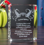 Crystal Glass Engraving Cube with High Quality