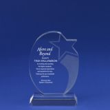 Etched Round Shooting Star Crystal Trophy for Stellar Employees (#78051)