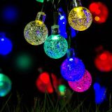 Solar Light 20LED Crystal Ball Waterproof for Wedding Party Christmas String