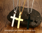 Mens Cross Pendant Necklace Metal Link Chain Necklace