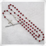 Wooden Bead Rosary, Rosary Necklace, Rose Scent Rosary (IO-cr049)