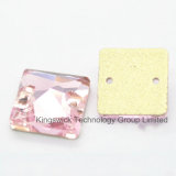 Sewing on Decorative Square Pink Rhinestone for Woman Dresses