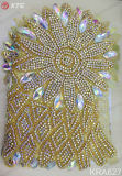 Wholesale Fancy Embroidered Crystal Beaded Stone Rhinestone Appliques for Dress