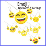 Fashion Zinc Alloy Emoji Necklaces and Earrings Jewelry Set