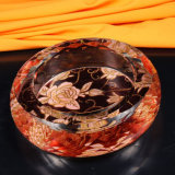 Round Crystal Glass Ashtray Craft for Decoration Gift