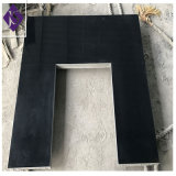 Natural Hebei Black Granite Fireplace Hearth with Back Panels
