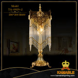 Bedside Hotel Degsign Antique Brass Table Lamp with Crystal (TA-0929-2)