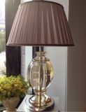 Phine 90234 Clear Crystal Table Lamp with Fabric Shade